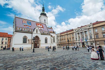 La plaza de San Marcos es una de las imágenes más reconocibles de Zagreb