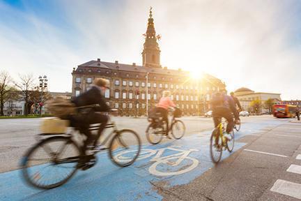 Carrirbici en las calles de Copenhague