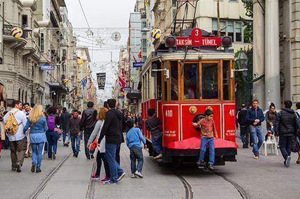 Tranvía en İstiklâl Caddesi en Estambul