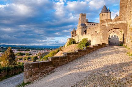Porte de Aude de la ciudad medieval de Carcassonne