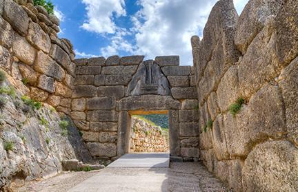 Micenas, puerta de los Leones del palacio de Agamenón.