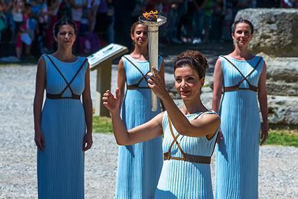Ceremonia en la antigua Olimpia cuna de los Juegos Olímpicos.