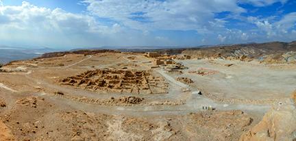Ruinas de la antigua fortaleza de Masada en Israel