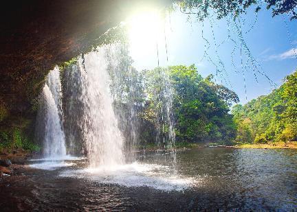 Región de  Bolaven, cascada,Laos