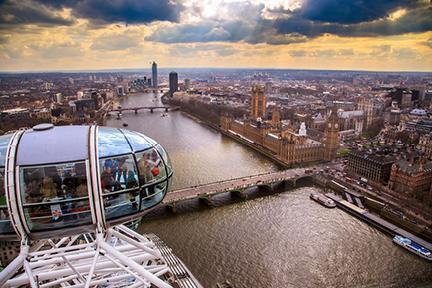 Vistas de Londres desde el London Eye junto al Támesis