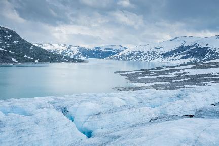 Vistas del glaciar de Jostedalsbreen, Noruega