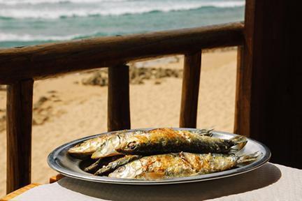 Plato de sardinas asadas, un clásico en las costas de Portugal