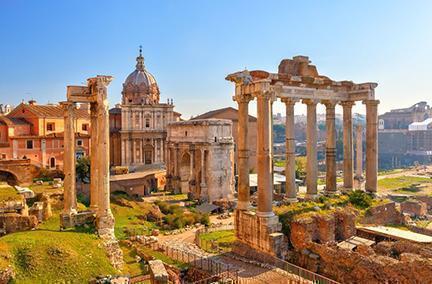 Ruinas del Foro romano, centro del antiguo Imperio