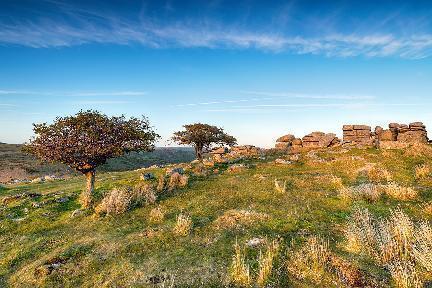 Tor del Dartmoor National Park, restos arquológicos. Reino Unido.
