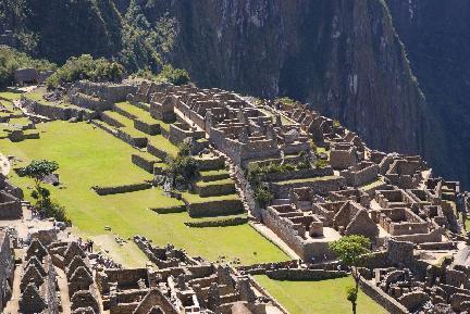 Machu Pichu, vista de las casas, Perú
