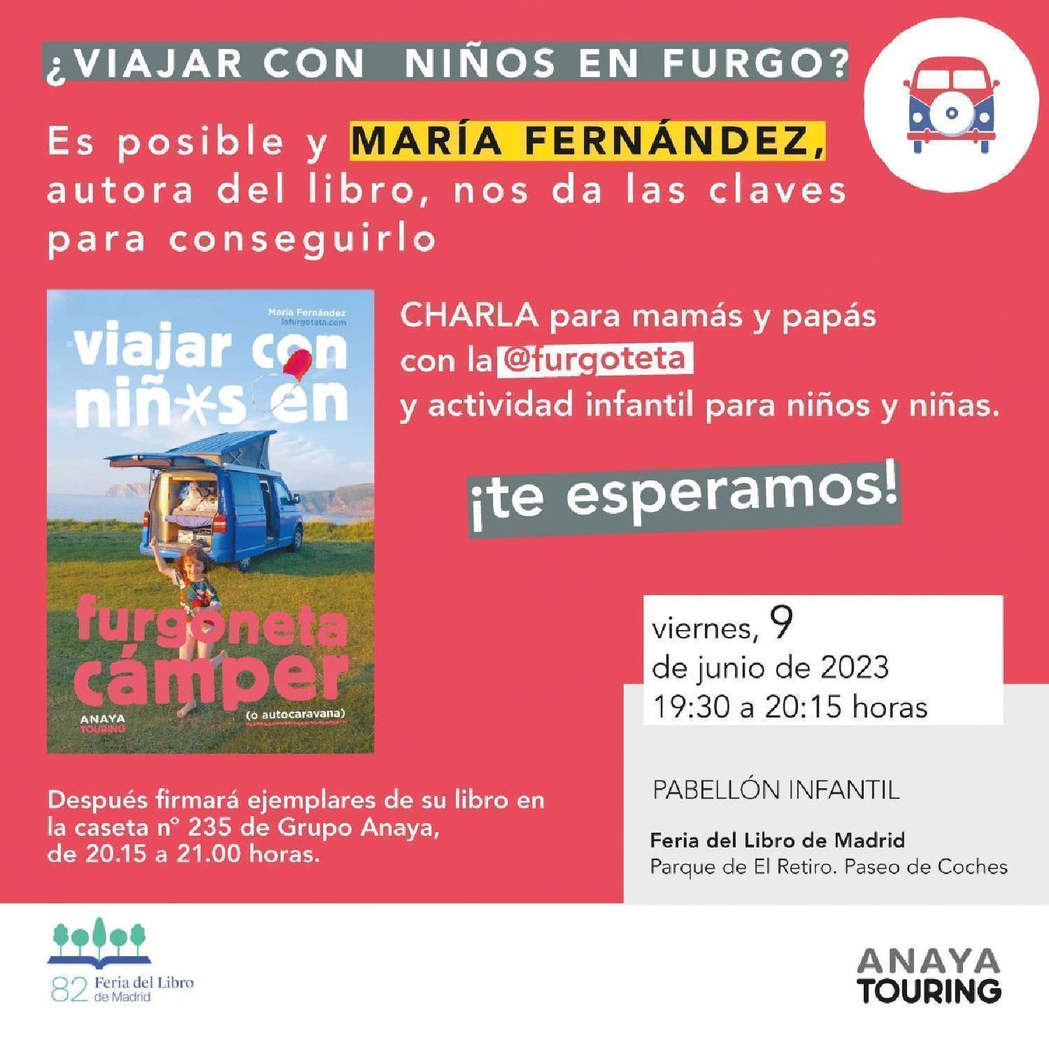Cartel de la charla de María Fernández en la Feria del Libro de Madrid