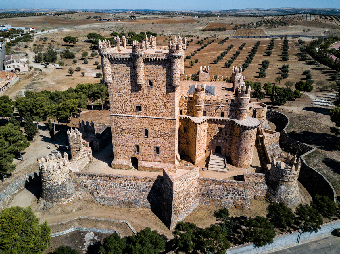 Vista aérea del castillo de Guadamur