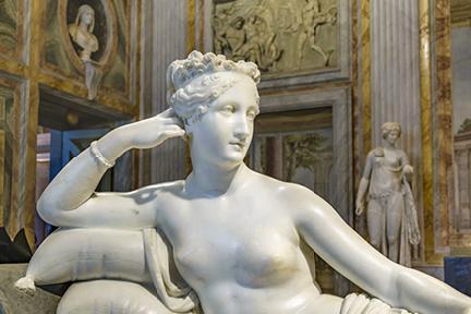 Estatua de Paulina Bonaparte en la Galería Borghese de Roma, obra de Antonio Canova